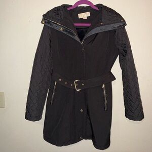 MICHAEL Michael Kors Black Trench Coat small gold hardware